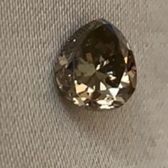 1.42ctw Sparkling genuine diamond champagne /pear - Picture 8 of 8